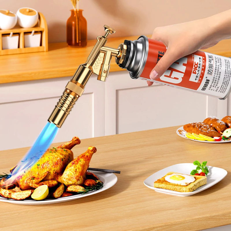 Tocha de Soldagem Portátil, Bocal de Chama, Queimador de Butano, Isqueiro para Acampamento ao Ar Livre, Churrasco, Lança-chamas, Suprimentos de Cozinha, Equipamento de Soldagem