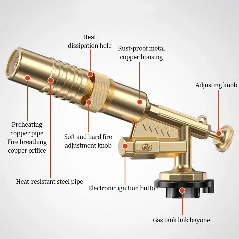 Tocha de Soldagem Portátil, Bocal de Chama, Queimador de Butano, Isqueiro para Acampamento ao Ar Livre, Churrasco, Lança-chamas, Suprimentos de Cozinha, Equipamento de Soldagem
